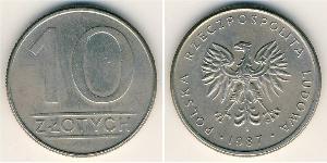 10 Zloty Volksrepublik Polen (1952-1990) Kupfer/Nickel 