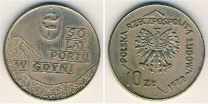 10 Zloty República Popular de Polonia (1952-1990) Níquel/Cobre 