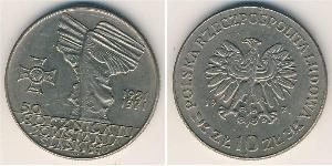 10 Zloty República Popular de Polonia (1952-1990) Níquel/Cobre 