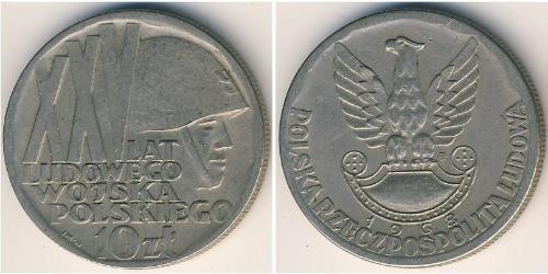 10 Zloty República Popular de Polonia (1952-1990) Níquel/Cobre 