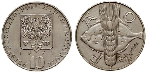 10 Zloty República Popular de Polonia (1952-1990) Níquel/Cobre 