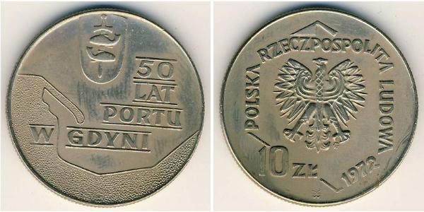 10 Zloty República Popular de Polonia (1952-1990) Níquel/Cobre 