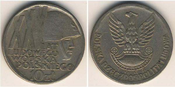 10 Zloty República Popular de Polonia (1952-1990) Níquel/Cobre 