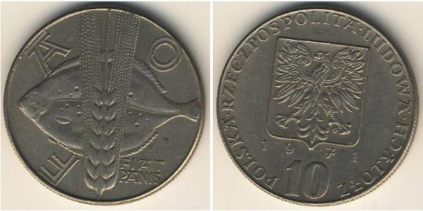 10 Zloty República Popular de Polonia (1952-1990) Níquel/Cobre 