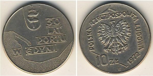 10 Zloty República Popular de Polonia (1952-1990) Níquel/Cobre 