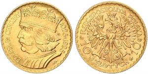 10 Zloty Seconda Repubblica Polacca (1918 - 1939) Oro 