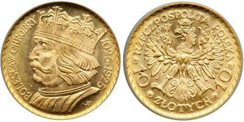 10 Zloty Seconda Repubblica Polacca (1918 - 1939) Oro 