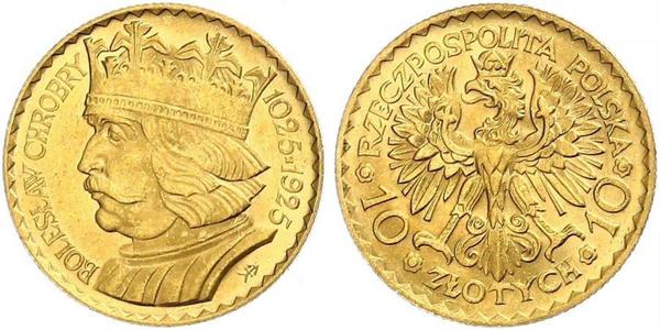 10 Zloty Seconda Repubblica Polacca (1918 - 1939) Oro 