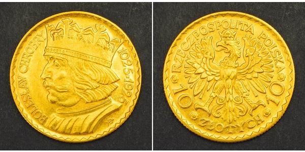 10 Zloty Seconda Repubblica Polacca (1918 - 1939) Oro 