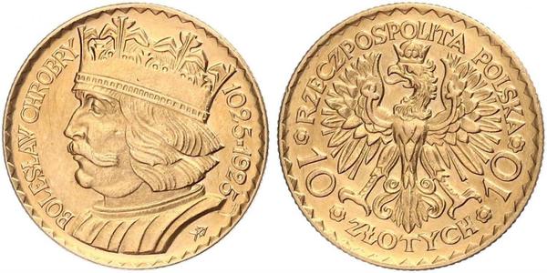 10 Zloty Seconda Repubblica Polacca (1918 - 1939) Oro 