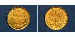 10 Zloty Segunda República Polaca (1918 - 1939) Oro 