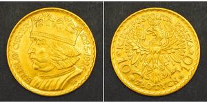 10 Zloty Segunda República Polaca (1918 - 1939) Oro 