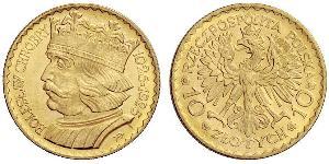 10 Zloty Segunda República Polaca (1918 - 1939) Oro 