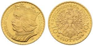 10 Zloty Segunda República Polaca (1918 - 1939) Oro 