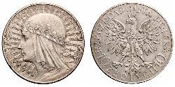 10 Zloty Segunda República Polaca (1918 - 1939) Plata Eduviges I de Polonia