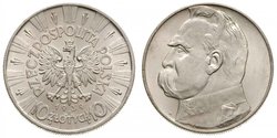 10 Zloty Segunda República Polaca (1918 - 1939) Plata Józef Piłsudski