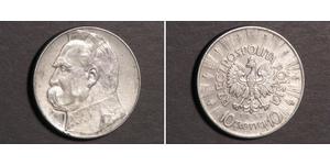 10 Zloty Segunda República Polaca (1918 - 1939) Plata Józef Piłsudski