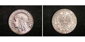 10 Zloty Segunda República Polaca (1918 - 1939) Plata Eduviges I de Polonia