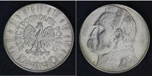 10 Zloty Segunda República Polaca (1918 - 1939) Plata Józef Piłsudski