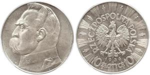 10 Zloty Segunda República Polaca (1918 - 1939) Plata Józef Piłsudski