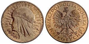 10 Zloty Segunda República Polaca (1918 - 1939) Plata Eduviges I de Polonia