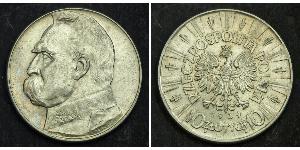 10 Zloty Segunda República Polaca (1918 - 1939) Plata Józef Piłsudski