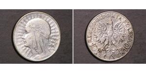 10 Zloty Segunda República Polaca (1918 - 1939) Plata Eduviges I de Polonia