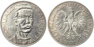 10 Zloty Segunda República Polaca (1918 - 1939) Plata Romuald_Traugutt