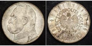 10 Zloty Segunda República Polaca (1918 - 1939) Plata Józef Piłsudski