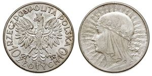 10 Zloty Segunda República Polaca (1918 - 1939) Plata Eduviges I de Polonia