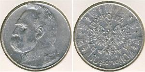 10 Zloty Segunda República Polaca (1918 - 1939) Plata Józef Piłsudski