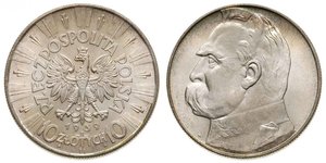 10 Zloty Segunda República Polaca (1918 - 1939) Plata Józef Piłsudski