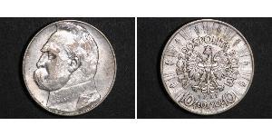 10 Zloty Segunda República Polaca (1918 - 1939) Plata Józef Piłsudski