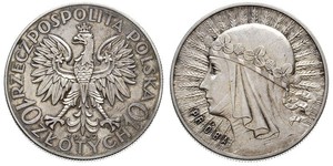 10 Zloty Segunda República Polaca (1918 - 1939) Plata Eduviges I de Polonia