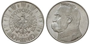 10 Zloty Segunda República Polaca (1918 - 1939) Plata Józef Piłsudski