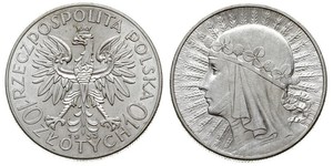 10 Zloty Segunda República Polaca (1918 - 1939) Plata Eduviges I de Polonia