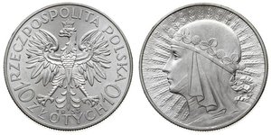 10 Zloty Segunda República Polaca (1918 - 1939) Plata Eduviges I de Polonia