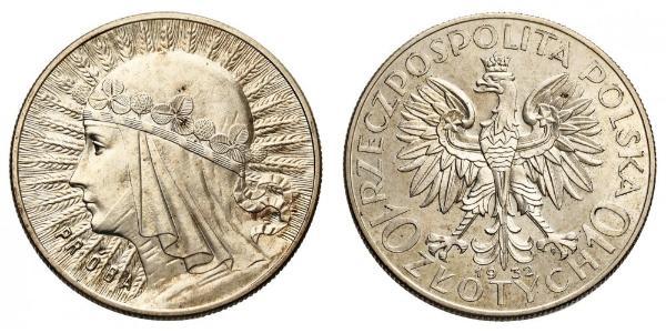 10 Zloty Segunda República Polaca (1918 - 1939) Plata Eduviges I de Polonia