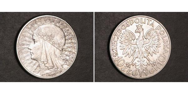 10 Zloty Segunda República Polaca (1918 - 1939) Plata Eduviges I de Polonia