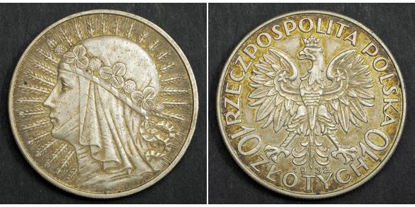 10 Zloty Segunda República Polaca (1918 - 1939) Plata Eduviges I de Polonia