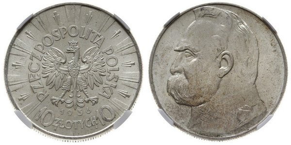 10 Zloty Segunda República Polaca (1918 - 1939) Plata Józef Piłsudski