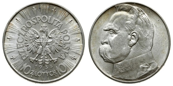 10 Zloty Segunda República Polaca (1918 - 1939) Plata Józef Piłsudski