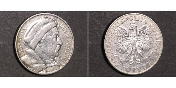 10 Zloty Segunda República Polaca (1918 - 1939) / Polonia Plata Juan III Sobieski (1629-1696)