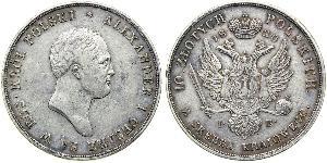 10 Zloty Zarato de Polonia (1815-1915) Plata Alejandro I (1777-1825)