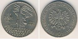 10 Zloty Repubblica Popolare di Polonia (1952-1990) Rame/Nichel 
