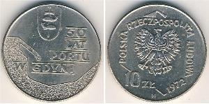 10 Zloty Repubblica Popolare di Polonia (1952-1990) Rame/Nichel 