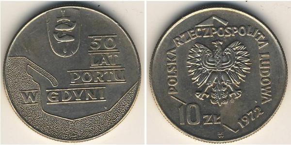 10 Zloty Repubblica Popolare di Polonia (1952-1990) Rame/Nichel 