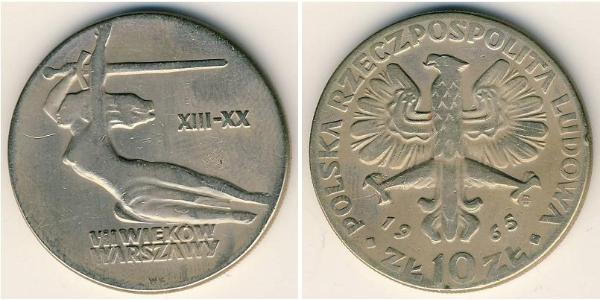 10 Zloty Repubblica Popolare di Polonia (1952-1990) Rame/Nichel 
