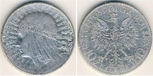 10 Zloty Zweite Polnische Republik (1918 - 1939) Silber Hedwig von Anjou