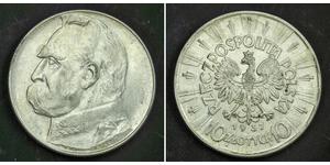 10 Zloty Zweite Polnische Republik (1918 - 1939) Silber Józef Piłsudski